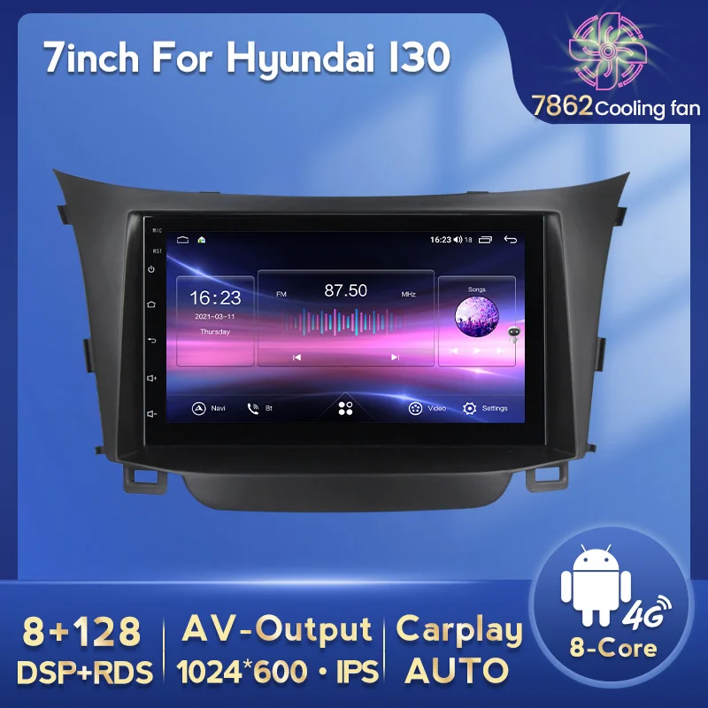 Автомобильный мультимедийный плеер 7 дюймов Android GPS-навигация радио для hyundai I30