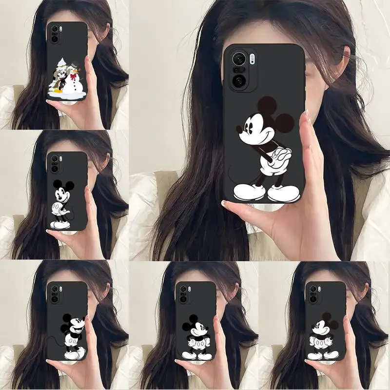 

Mickey Black And White Phone Case Fundas For Xiaomi Mi 12 Pro 11 11T 11i 11X 9T 10T Poco M3 Pro X3 Nfc F3 Redmi 9 8 Black Cover