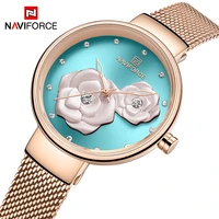 top luxury brand naviforce ladies watches creative rose dial design fashion waterproof women wristwatch casual dress girls clock