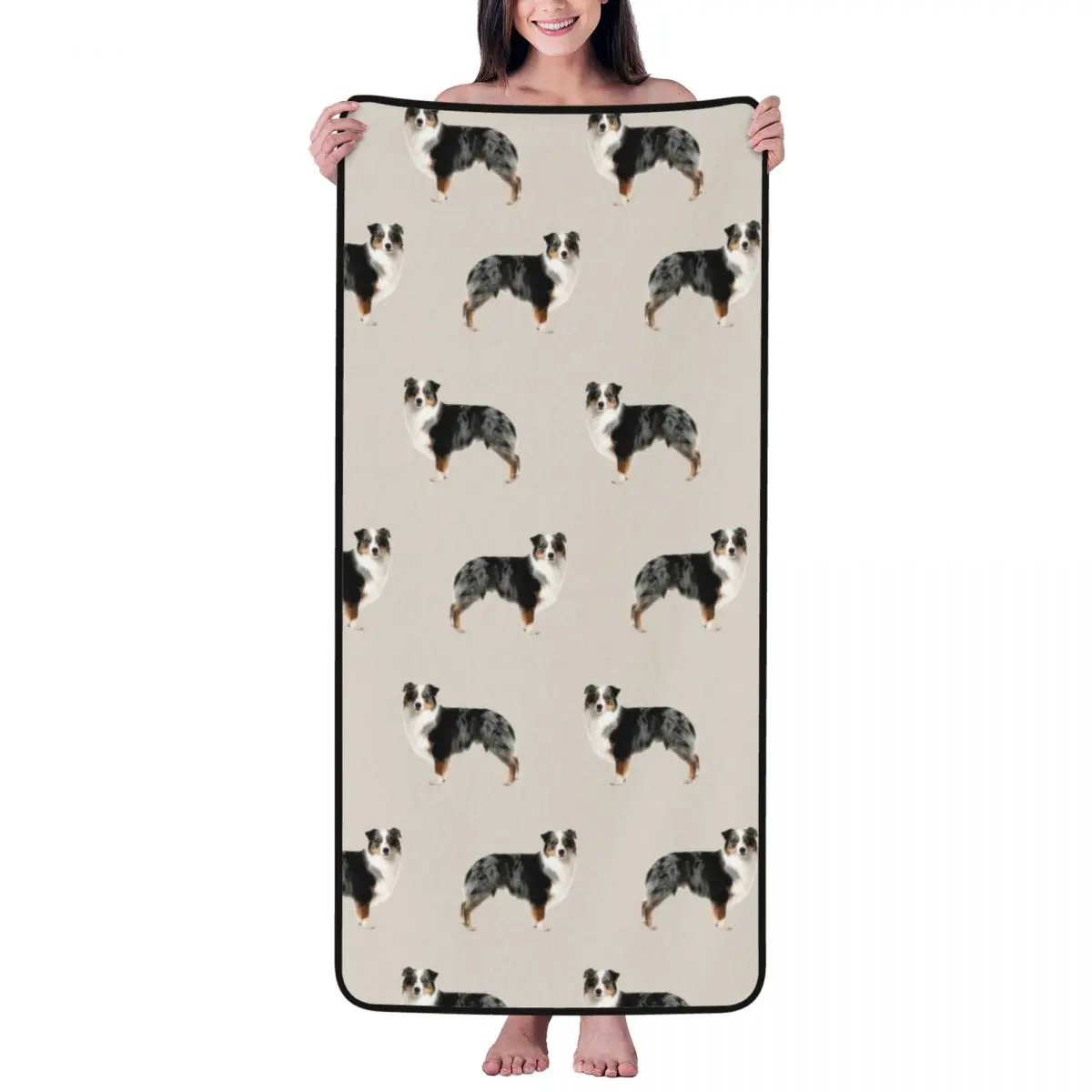 

Australian Shepherd Dog Beach Towel for Adult Kids Microfiber Bath Towel Blanket for Camping Swim Pool Travel Beach Gym
