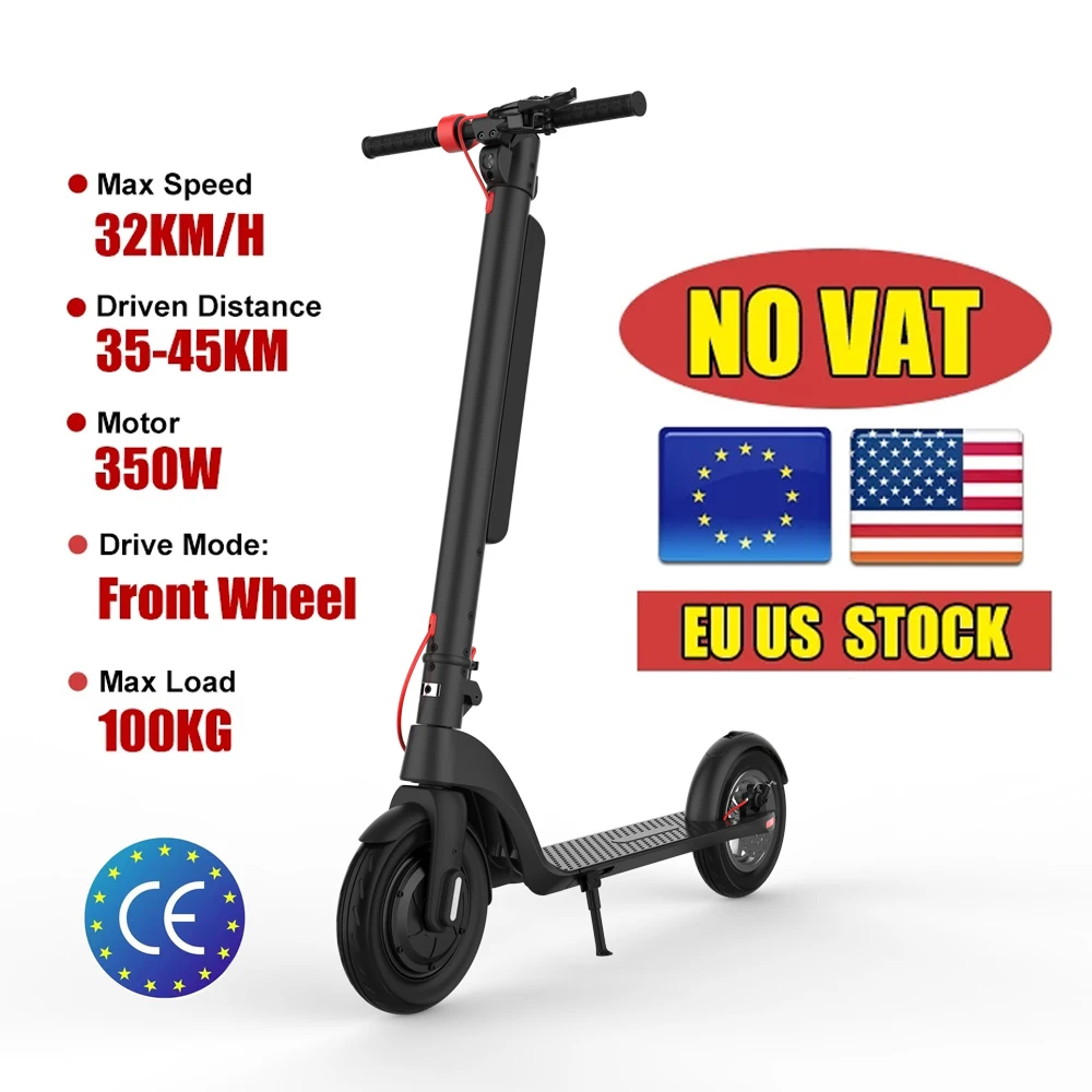 EU Stock Electric Scooter X8 36V 350W Foldable Portable Smart Skateboard Removable Battery 32km/h Speed  10 Inch Vacuum Tire