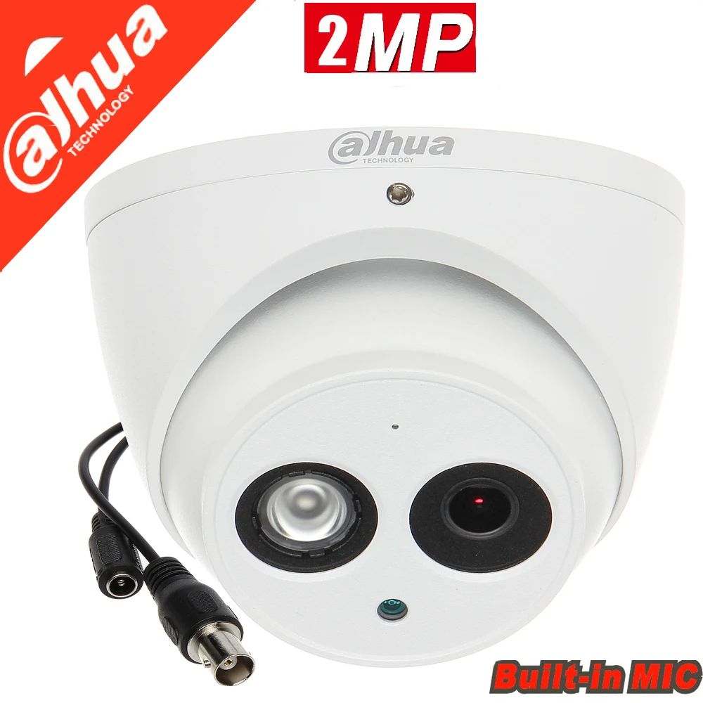 

Dahua 2MP 1080P Waterproof CVI IR Eyeball Camera AHD HD-CVI HD-TVI DH-HAC-HDW1200EM-A with audio micphone