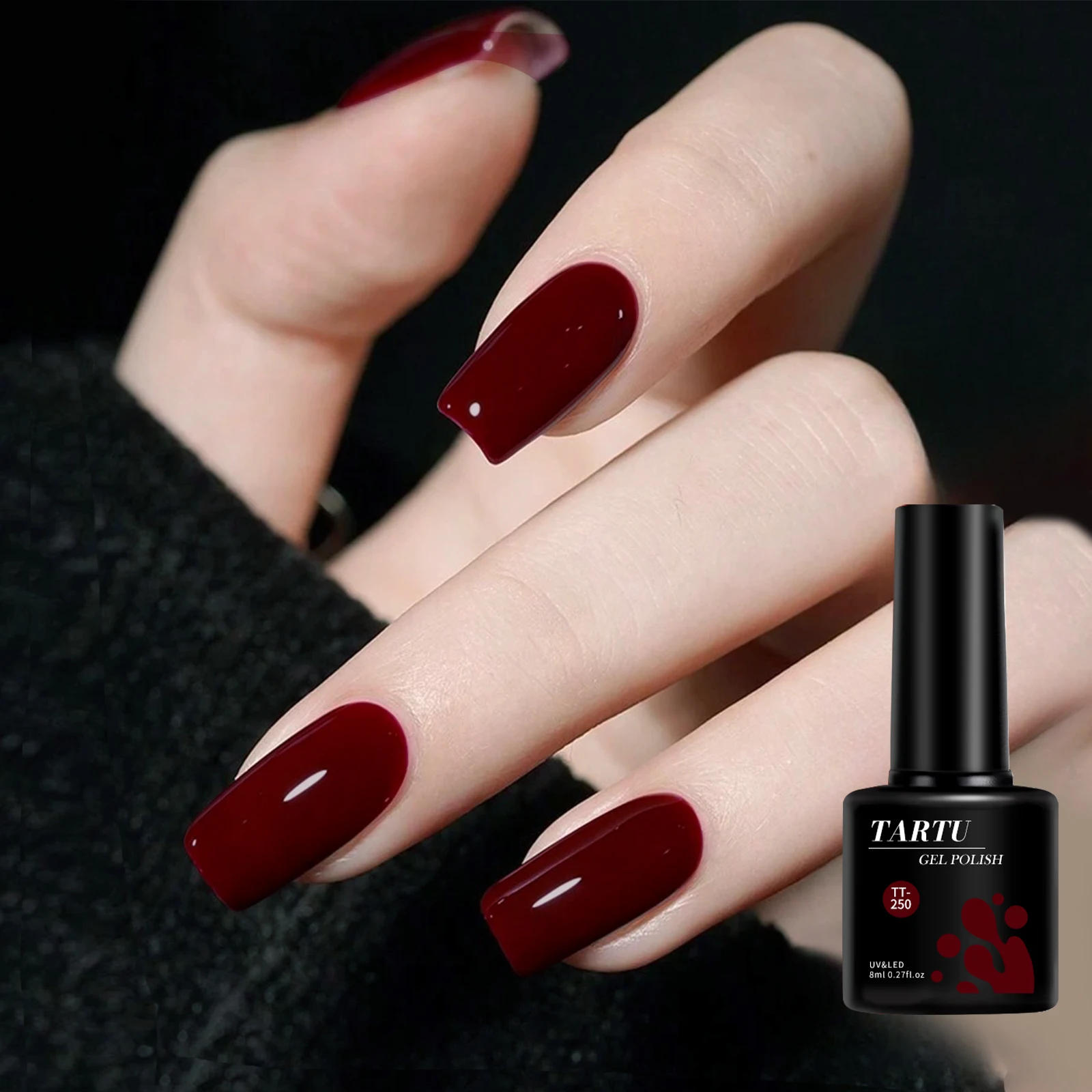 TARTU 8 мл Гель-лак для ногтей Бордовый красный коричневый шоколадный Nail Art Soak Off UV/LED