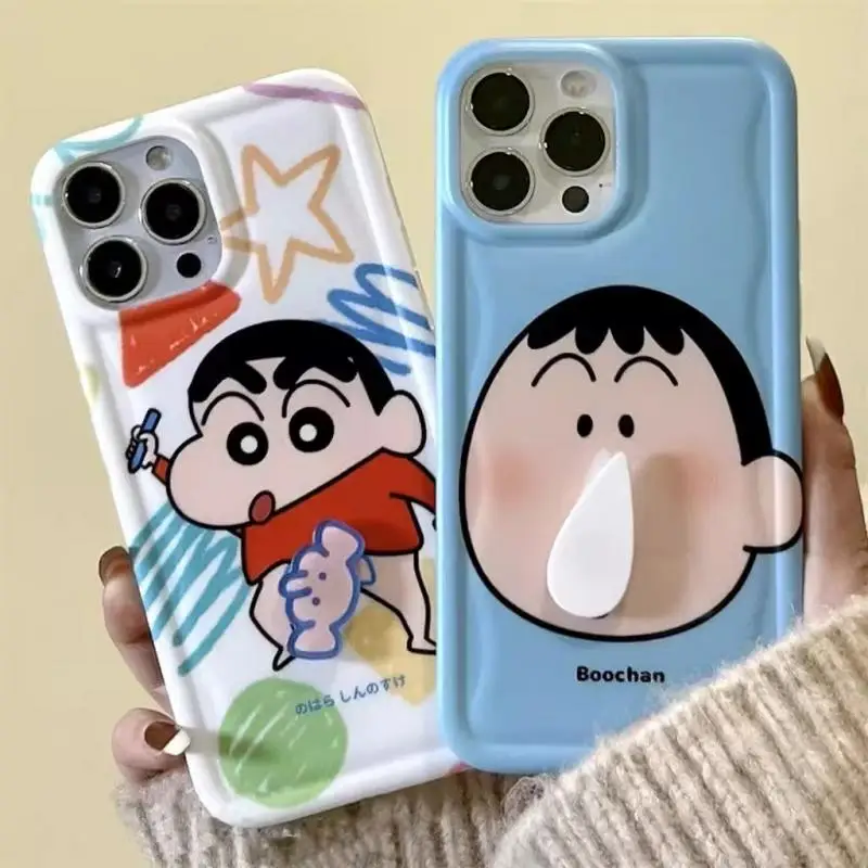 Bandai Anime 3D Crayon Shin-Chan Phone Case for Xiaomi 13 12 11 Pro Cartoon Boochan Shockproof Cover for Redmi K60 50 K40 Note12