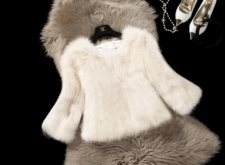 ICCLEK Haining imitation fox fur grass coat women's short long sleeve new spring and autumn winter fur coat women