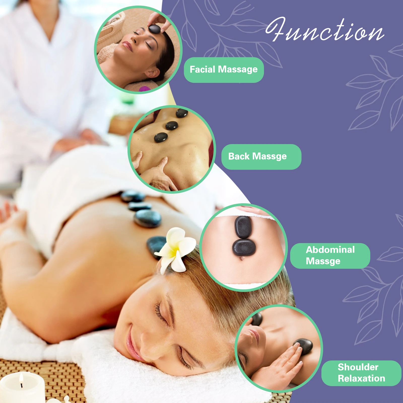 Массажный набор из горячих камней с регулировкой температуры профессиональные