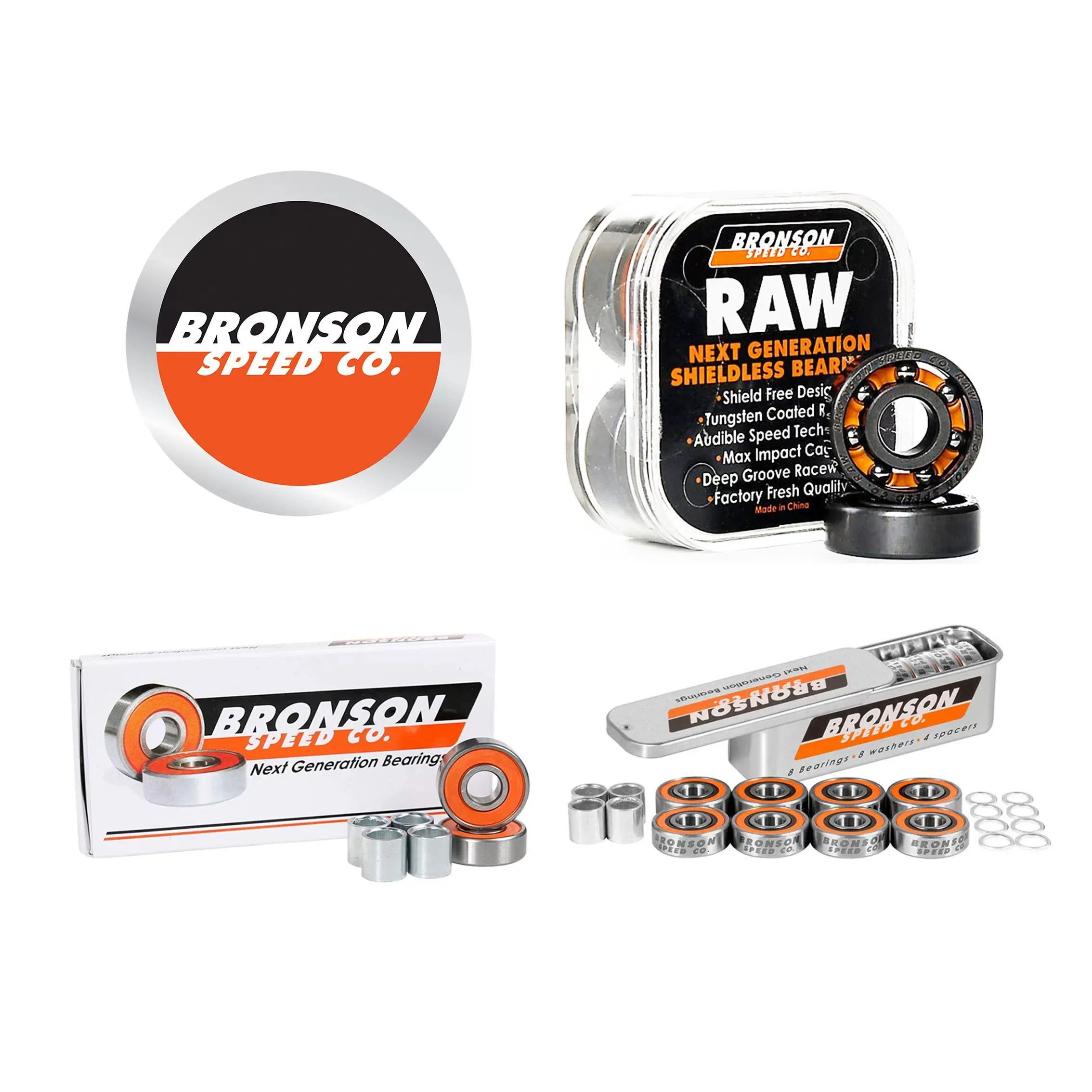 

one set BRONSON skateboard bearings good quality stunt skateboard bearings