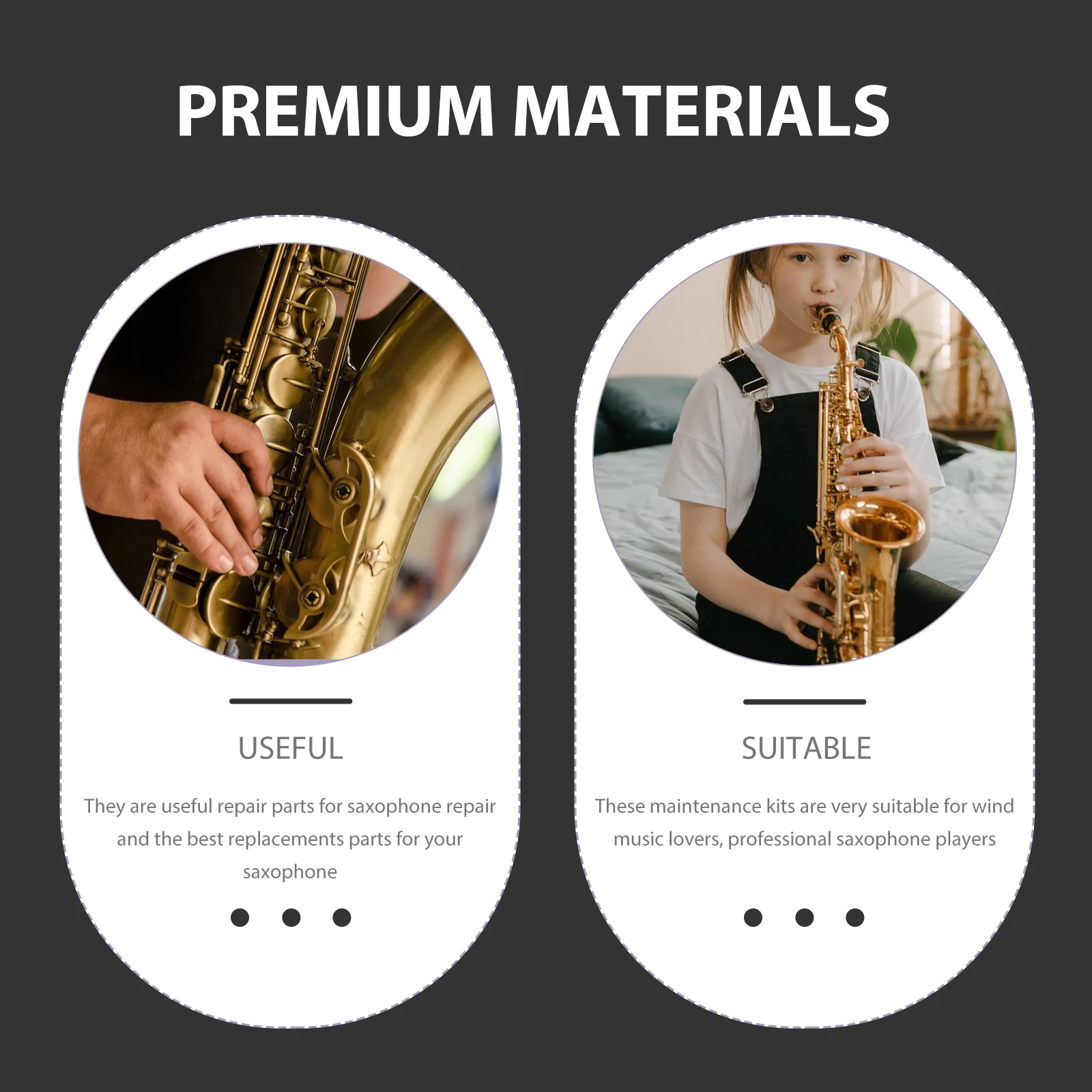 Запасной наконечник для саксофона 5 шт. серебристый металлический конический