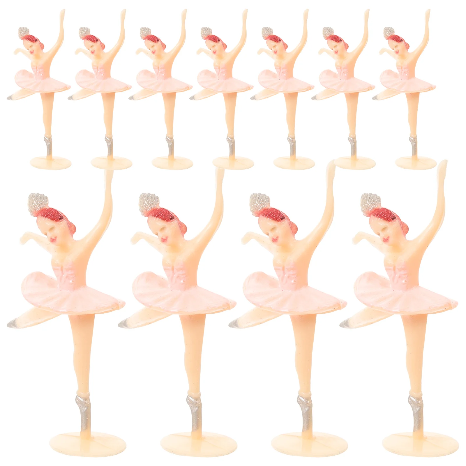 

12Pcs Miniature Girl Decor Small Ballet Girl Figurine Desktop Dancing Girl Decor Table Resin Statue