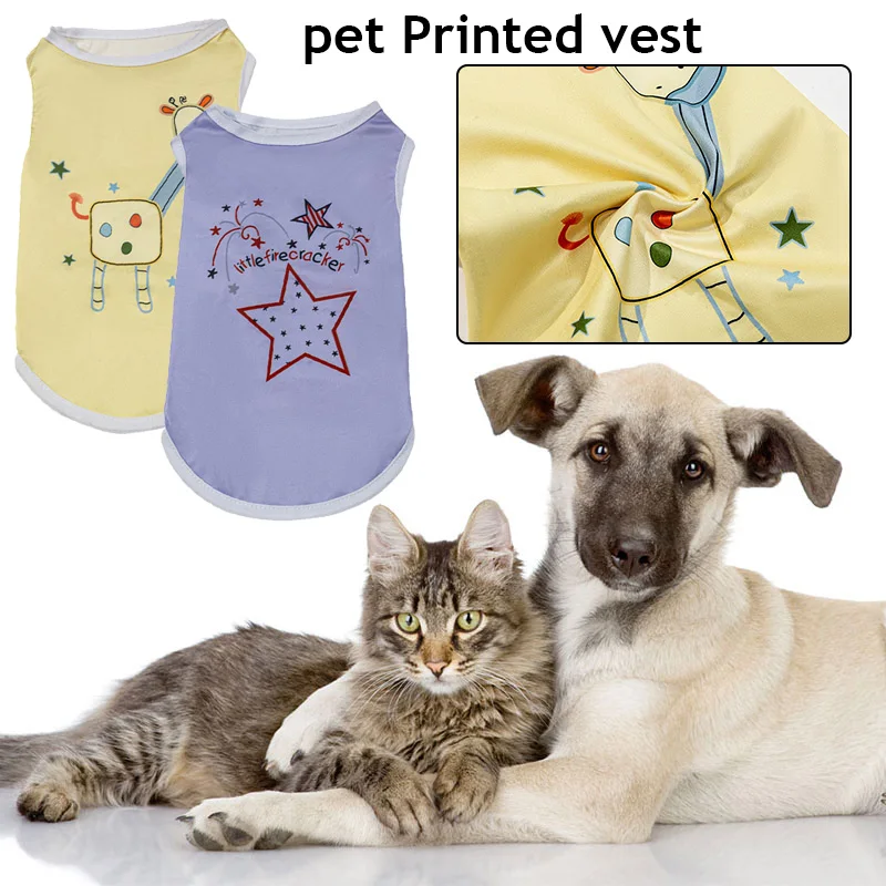 

Casual Dog Vest Printed Vest Clothes For Small Dogs Cartoon Vest Puppy Dog Vest Pet Vest Universal Cute Comfortable Dog Costume