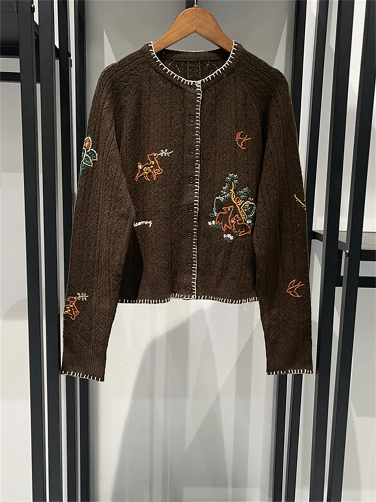 Вязаный крючком ажурный женский свитер трикотаж топ с круглым вырезом милые