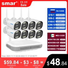 Smar Wireless Wifi Camera Kit 3MP Two Way Audio AI Face Detect Outdoor Security Camera 8CH NVR Video Surveillance System ICSEE