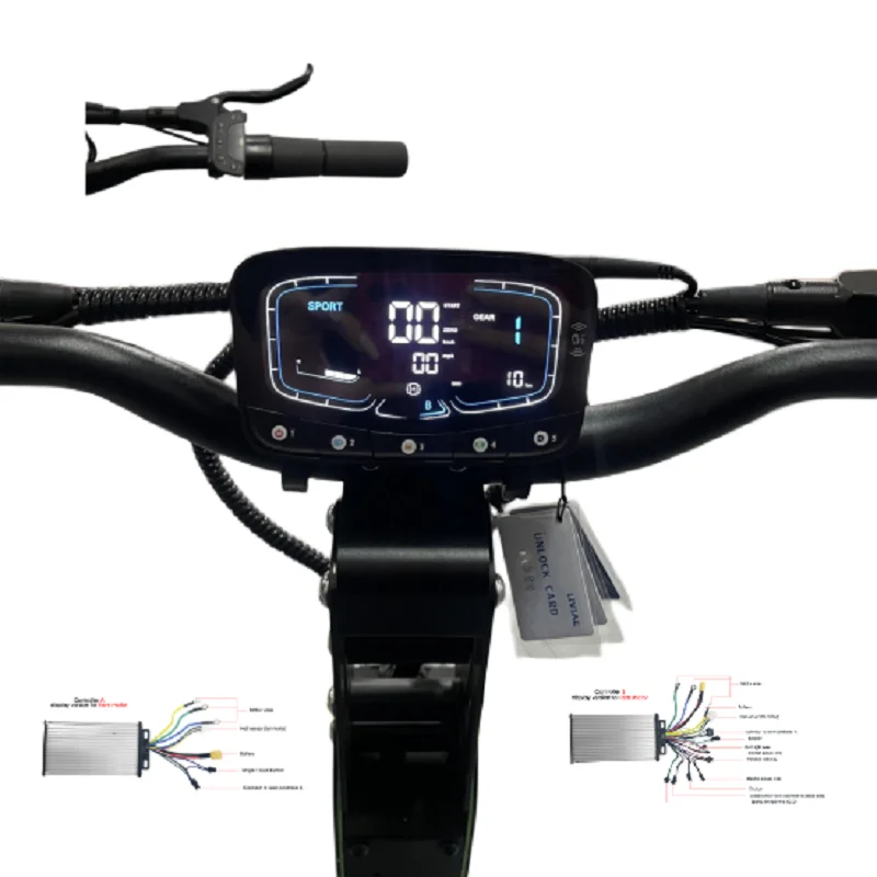 

NFC карты 60 в 72 в контроллеры 45 а ЖК-дисплей вспомогательная кнопка управления Поворотная дроссельная заслонка Запчасти Аксессуары для электрического скутера