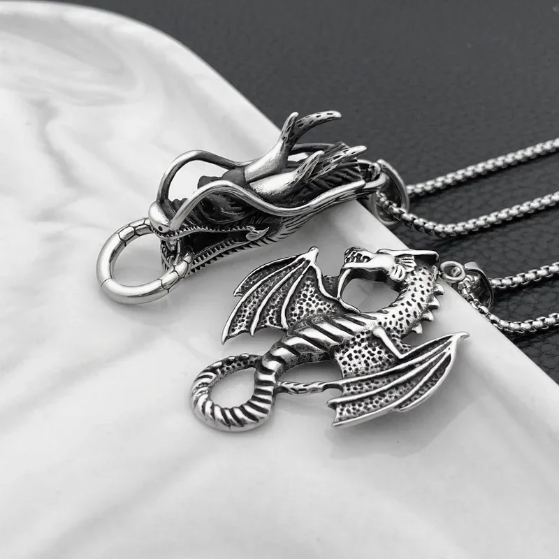 Титановая сталь нержавеющая кулон зодиакального дракона ожерелье из титановой