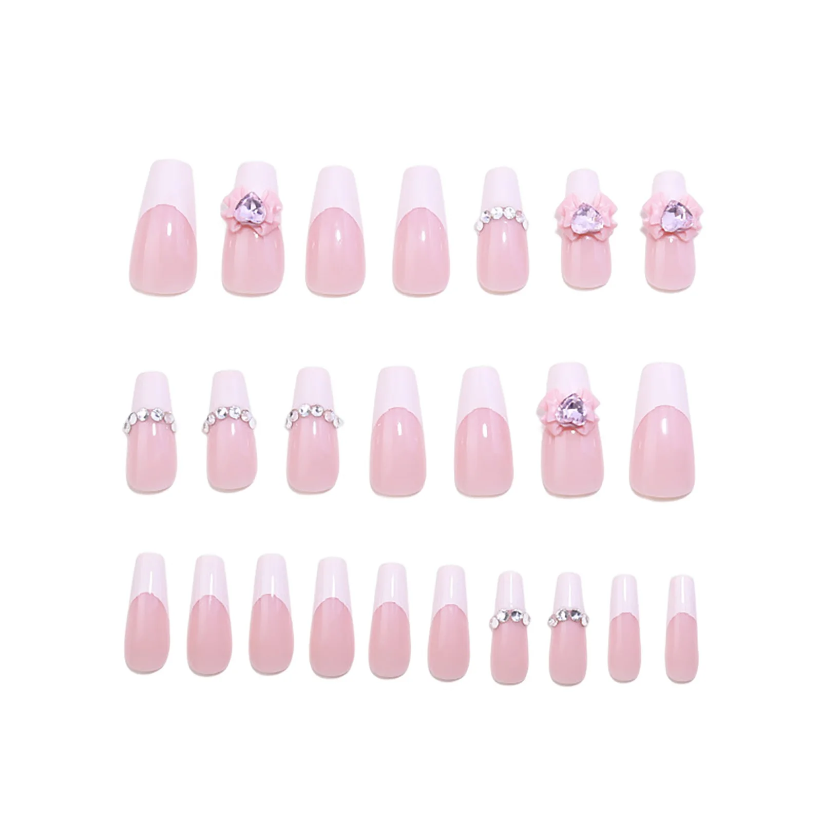 

ИСКУССТВЕННЫЙ маникюрный набор для нейл-арта с розовыми и белыми краями