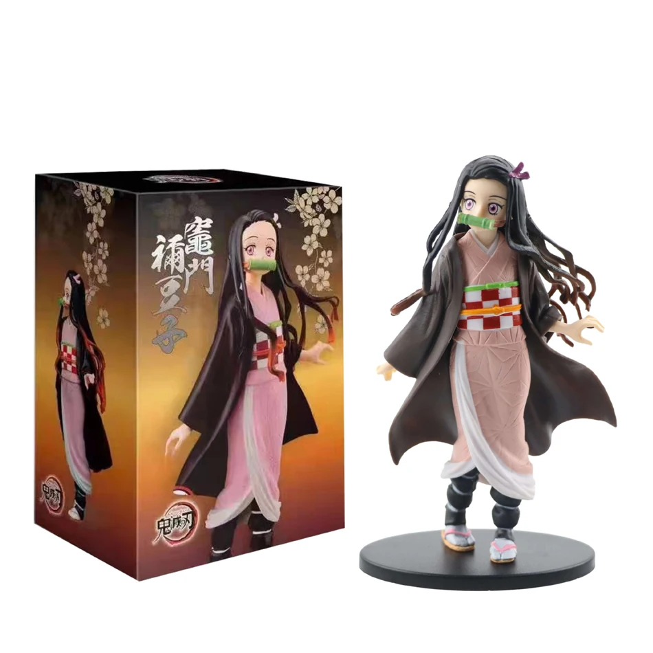 

Demon Slayer Kimetsu no Yaiba Figure Nezuko Giyuu Inosuke Tanjirou Zenitsu Shinobu Figurine anime Action Warrior PVC Model Toys