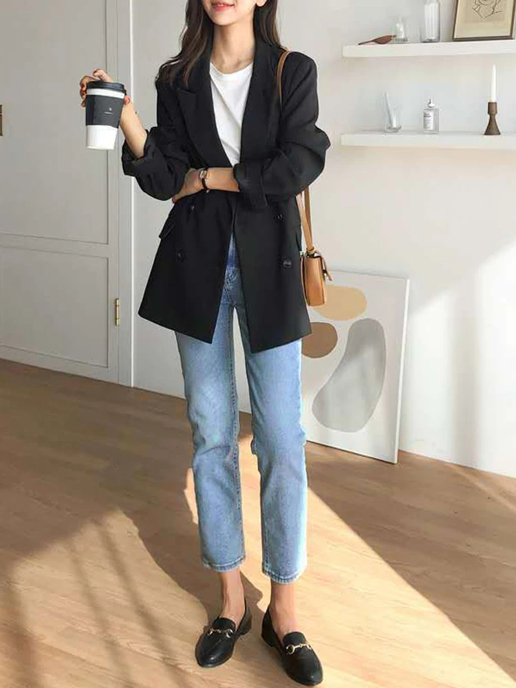 

Облегающие корейские брюки с высокой талией, весна 2022, модная прямая уличная одежда в стиле бойфренда из денима для девушек, женские джинсы в стиле ретро с эффектом потертости