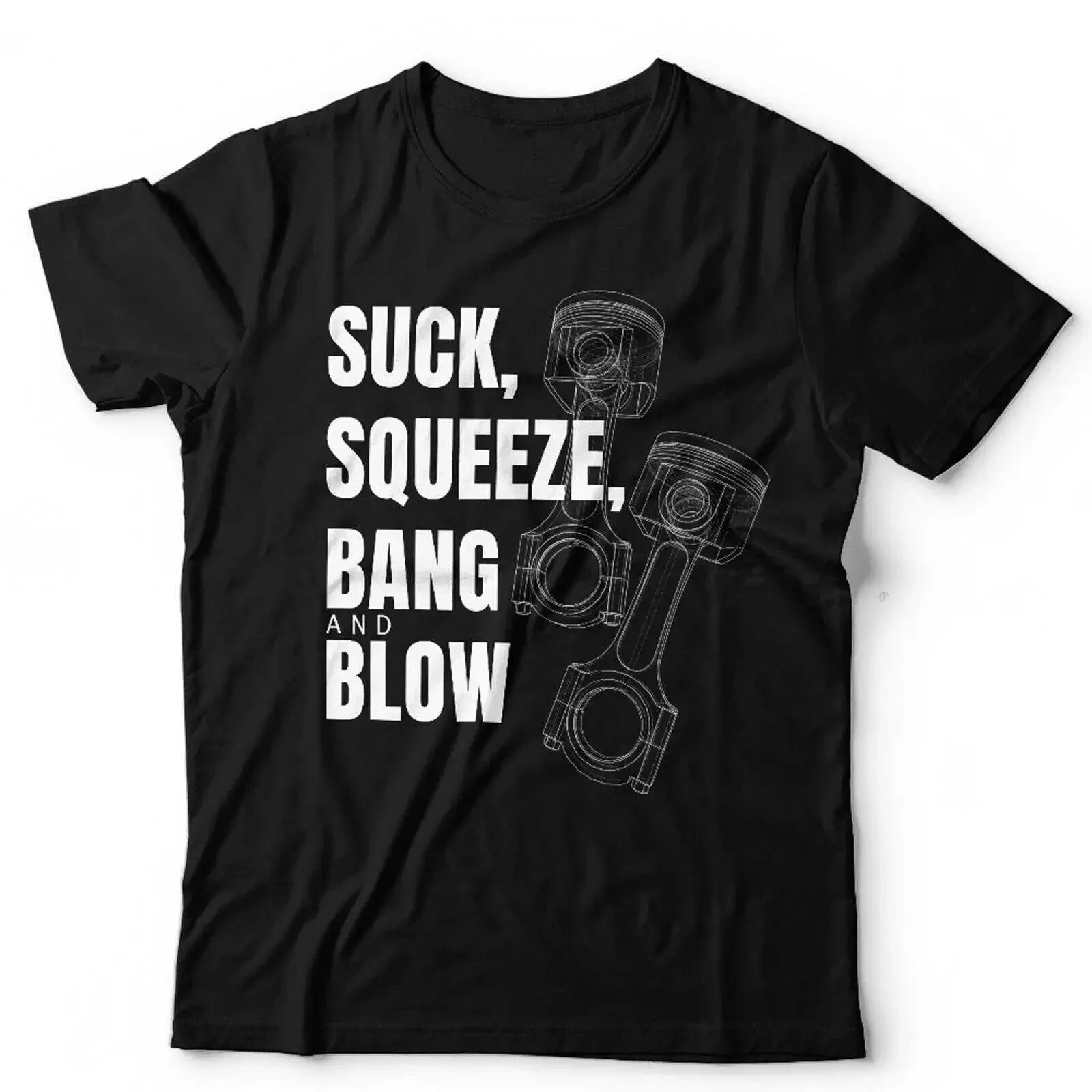 Фото Футболка Mechaniker Suck Squeeze Bang And Blow Lustig Fett Affe Auto Fahrrad, винтажная, дышащая, стильная дизайнерская одежда №1