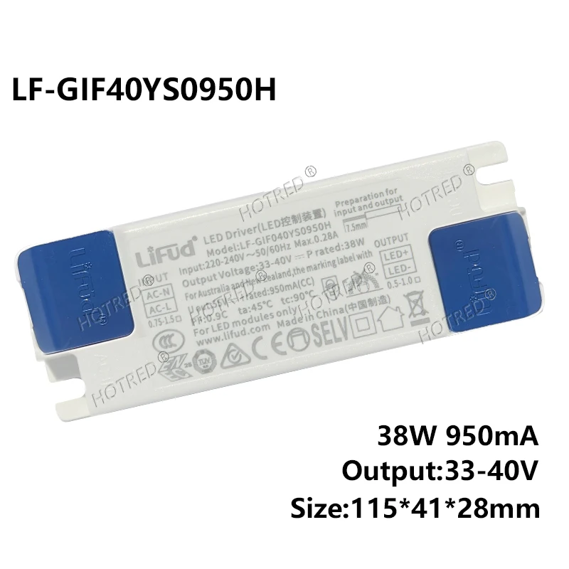 

Трансформатор освещения HotRed LF-GIR040YS0900H 40Вт