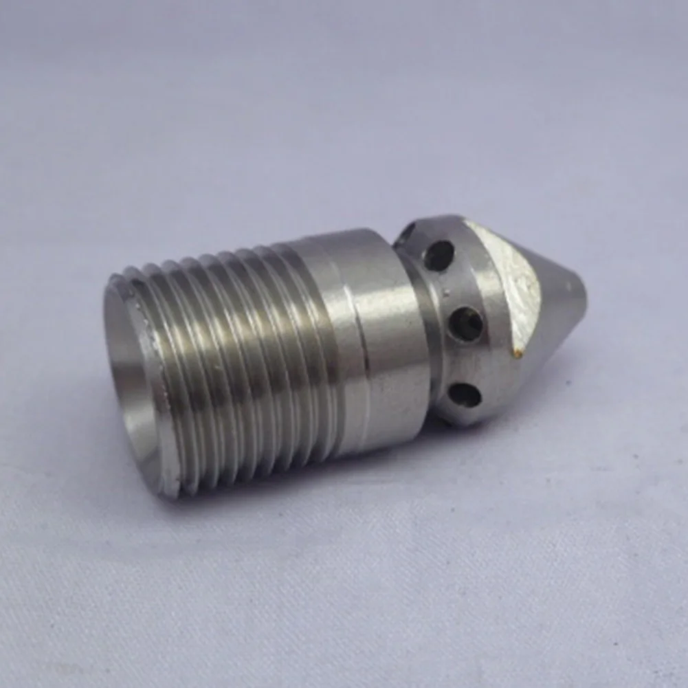 

1PC 304 Stainless Steel High Pressure Pipe Cleaning Nozzle 3/8inch Pressure Washer Drain Sewer Cleaning Jetter Nozzle