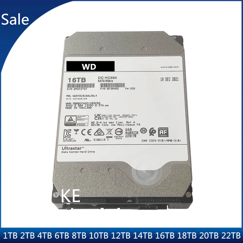 

Sale HDD For WD 3.5" 1TB 2TB 4TB 6TB 8TB 10TB 256MB 7200RPM SATA 6GB/S Cache Hard Drive Internal 12TB 14TB 16TB 18TB 20TB 22TB