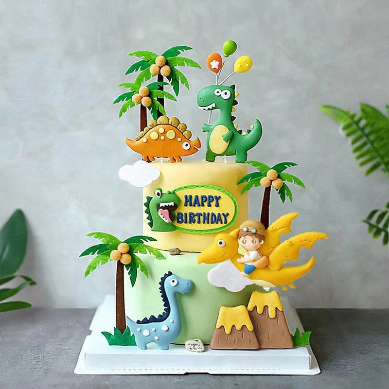 Топпер для торта с тематикой динозавра детей украшение вечеринки в честь первого