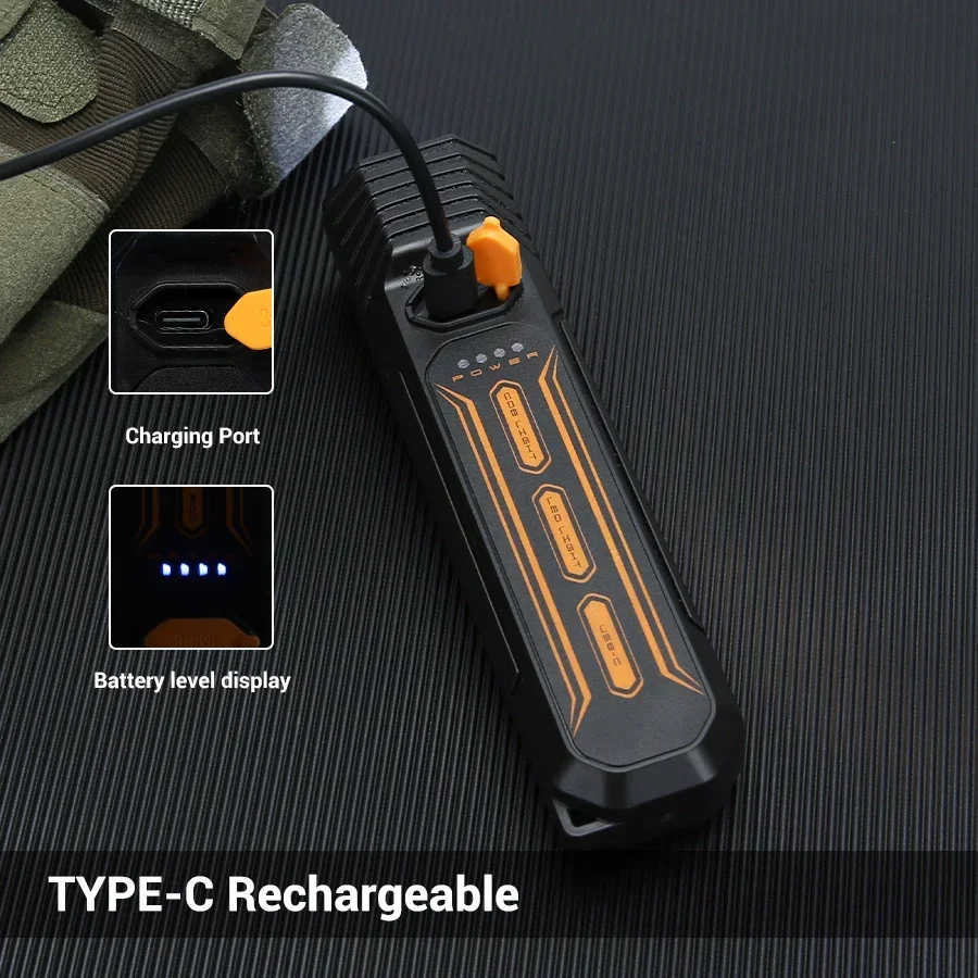 Двойной фонарик с подсветкой красного и синего цветов