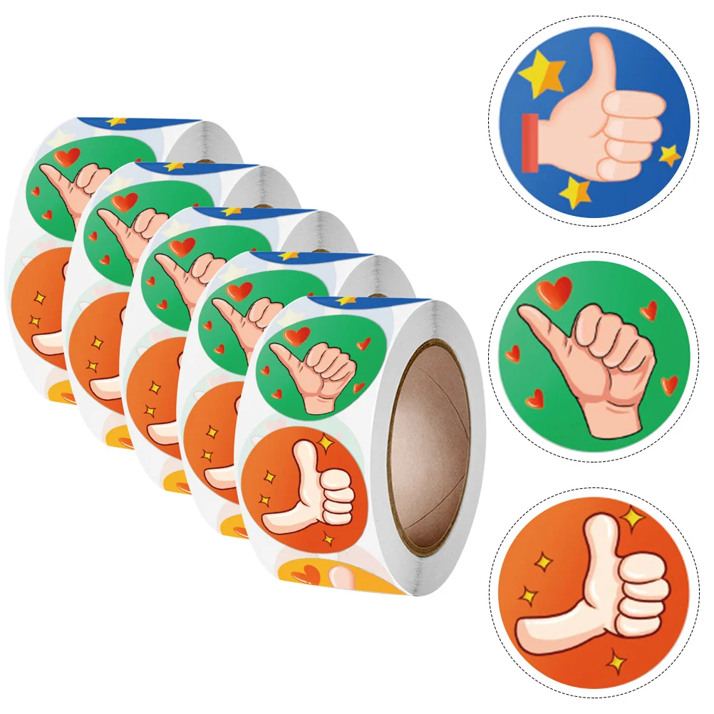 

5 Rolls Kids Reward Stickers Thumb Stickers Kids Encouraging Stickers Classroom Decals