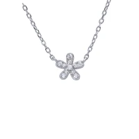 925 sterling silver flower necklace female delicate small and fresh student design sense clavicle chain female ins fashion niche