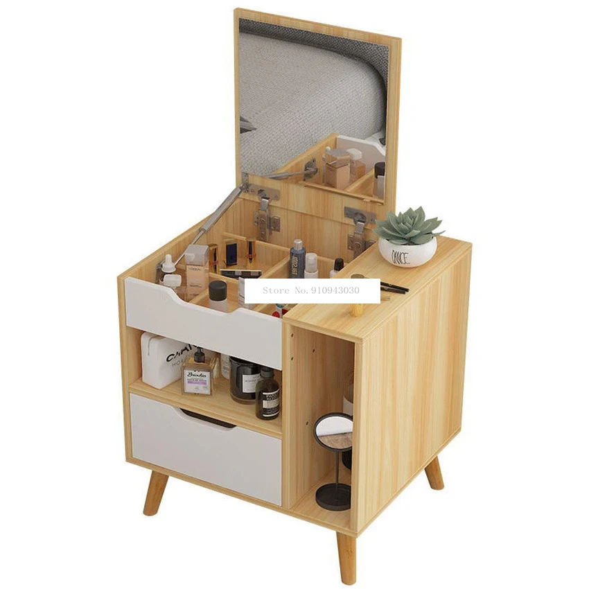 

Nordic Modern Dressing Table With Mirror Drawer Wood Dresser Nightstand Bedroom Furniture Mini Bedside Table Wedding Furniture