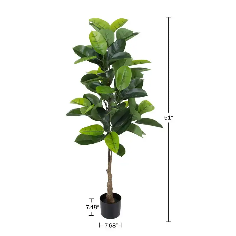 

Artificial Rubber Plant - Realistic Faux Tree, Green