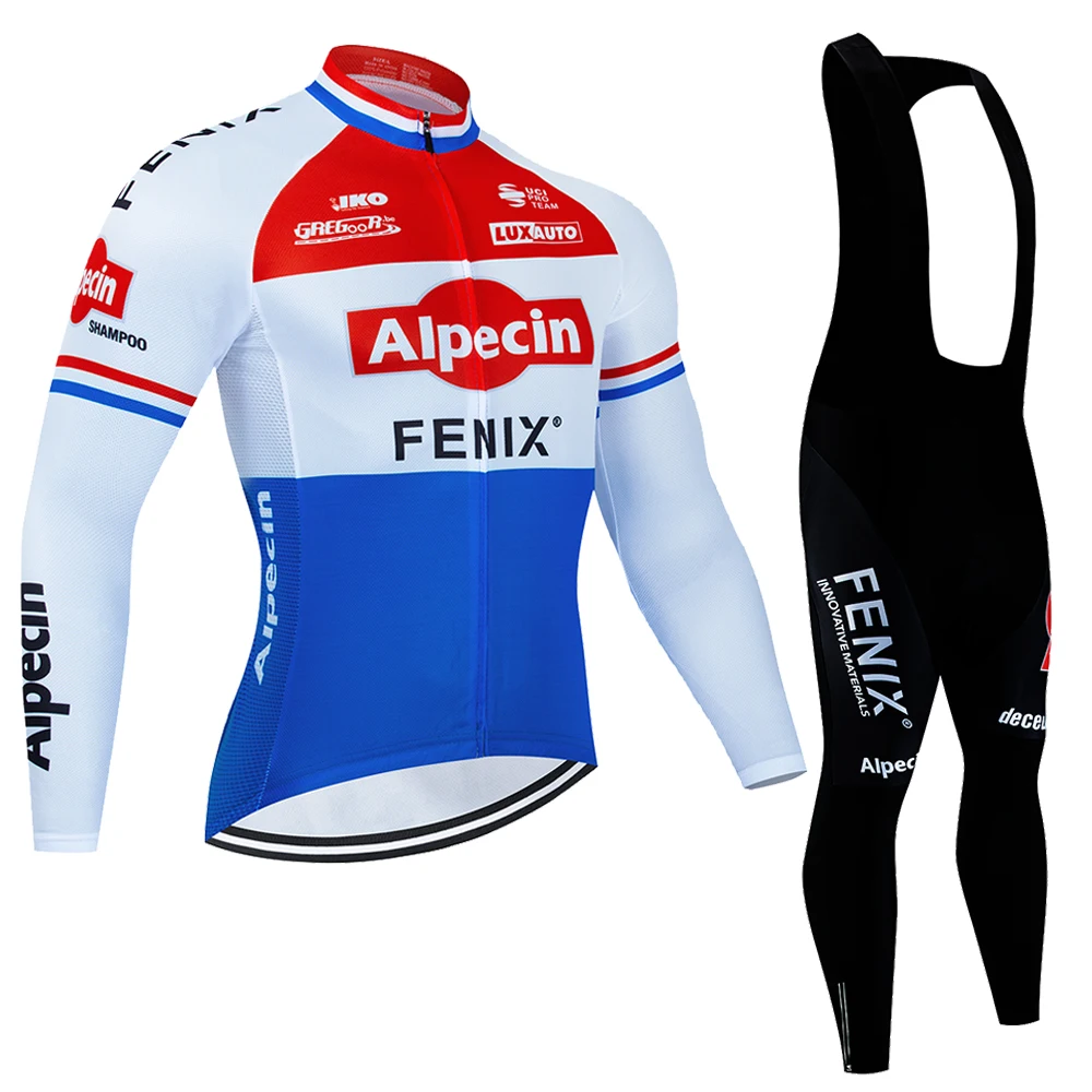 

ALPECIN Autumn Cycling Jersey Set Bicycle Sportwear Suit MTB Uniform Ropa Ciclismo Road Bike Clothing Bicicleta Long Bib Pants