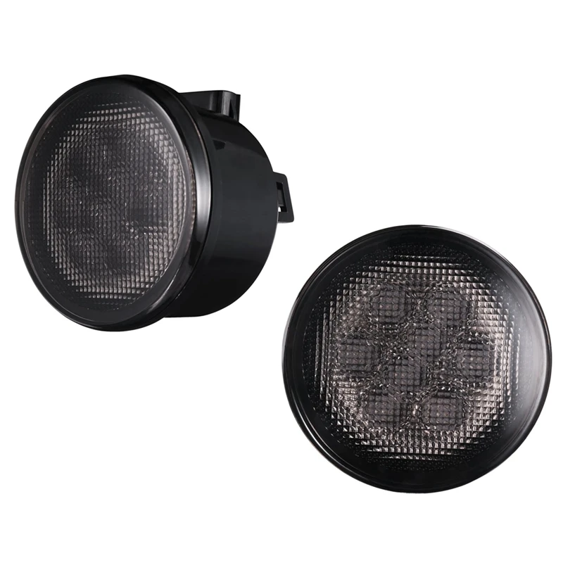 

Amber LED Front Grille Turn Signal Light Indicator Blinker Lamp For Jeep Wrangler JK JKU 2007-2018, Smoke Lens
