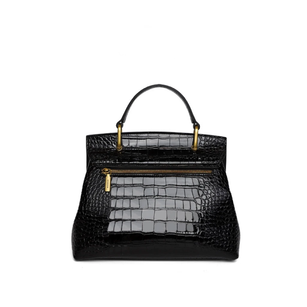 2023 leather top layer cowhide handbag with snake pattern single shoulder crossbody bag with crocodile pattern commuting bag