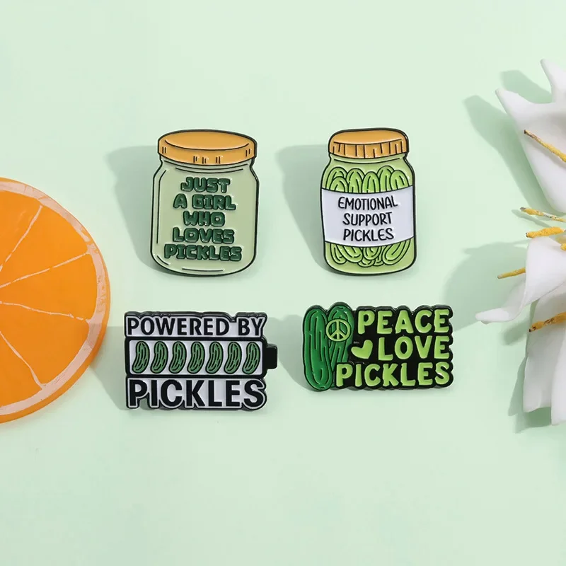 Эмалевые броши PINSALOT Мир Любовь Огурцы