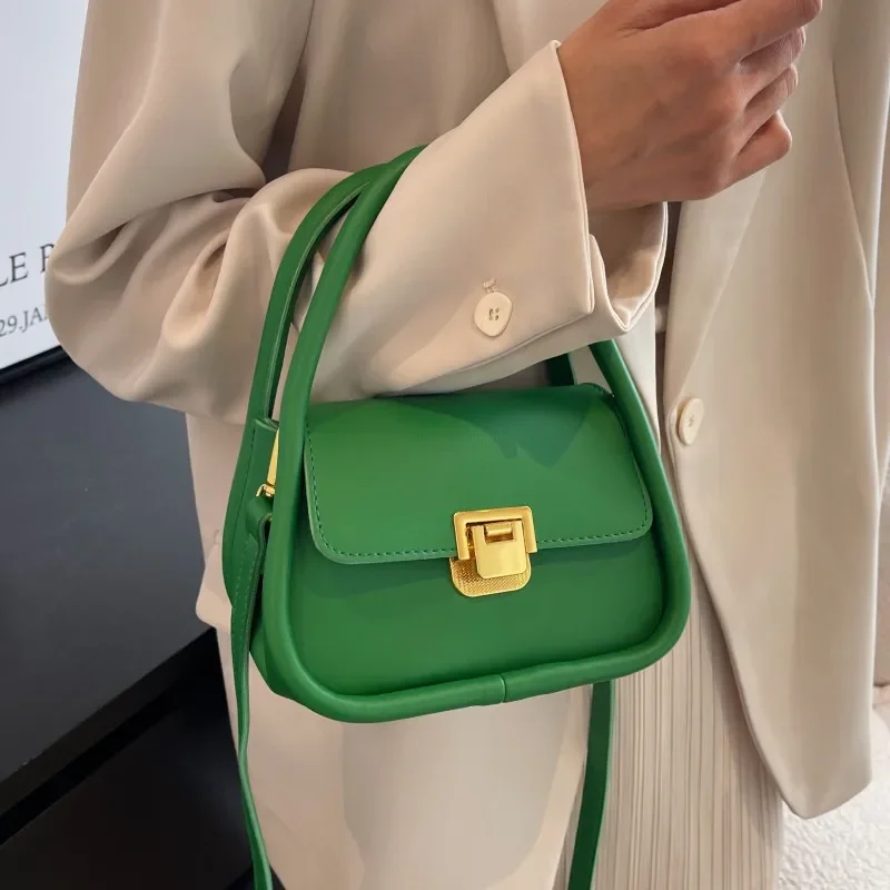

Green Female Shoulder Bags for Women Luxury Pu Leather Crossbody Bag Small Flap Messenger Bag All Match Design Ladies Handbags