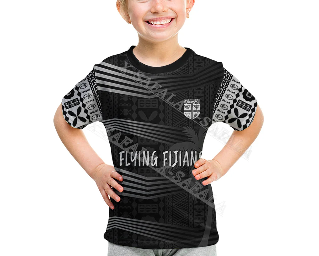 Фиджи 2023 стиль регби полинезийский детский размер 3D принт Сетчатая футболка из