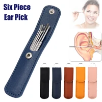 6pcs ear cleaner spoon portable ear pick cleaning kit spiral head ear cleaner health care tools ear wax remover curette earpick