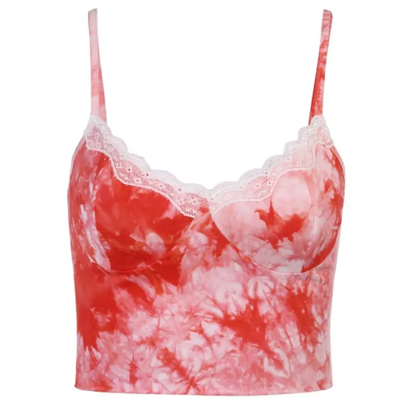 

Женский летний укороченный топ на бретелях-спагетти, привлекательный кружевной топ с V-образным вырезом в стиле пэчворк, жилет на бретелях с...