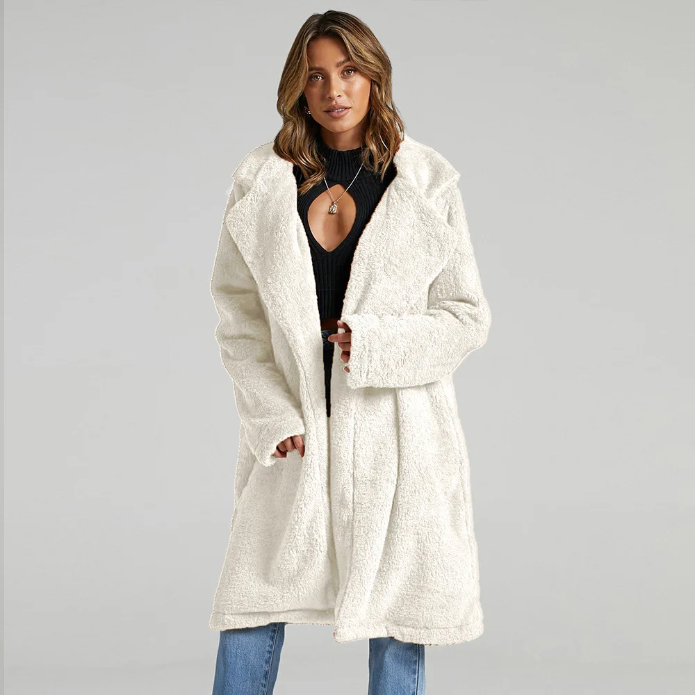 Women's Leather Fur Coat Fall Winter Fashion Plush Large Size Plush Coat Women's Imitation Fur Imitation Lamb Wool Faux Fur Coat