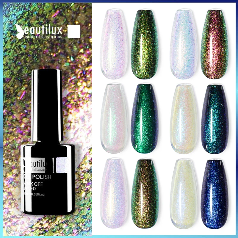 

Beautilux 1pc Chameleon Aurora Color Changing Nail Gel Polish Soak Off Gels Nail Art Varnish UV LED Gel Lacquer Esmalte 10ml