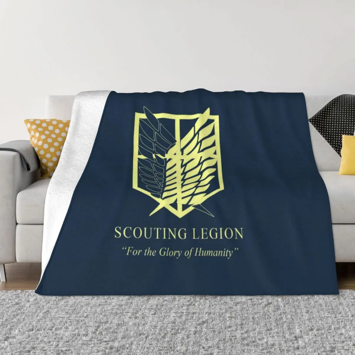 

Вязаное одеяло с изображением легиона крыльев свободы, Флисовое одеяло с изображением атаки на титанов, японское аниме, покрывало для дома, ...