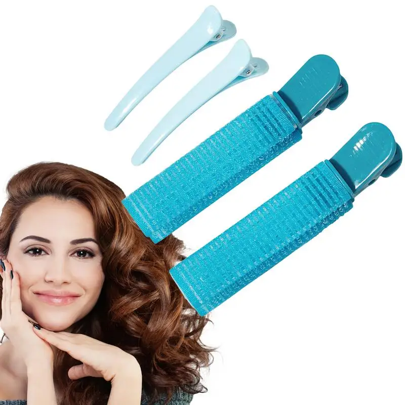 

Набор пушистых зажимов для корней, 4 шт., портативные бигуди, Набор роликов для челки, парикмахерские аксессуары «сделай сам» для укладки, инструмент для длинных и коротких волос