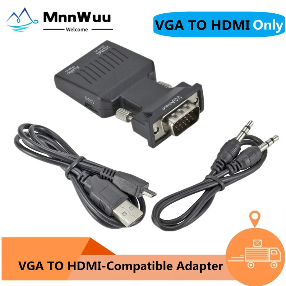 

Переходник VGA/HDMI, 1080p, преобразователь аудио, видео, для ПК, ноутбука, HDTV, проектора