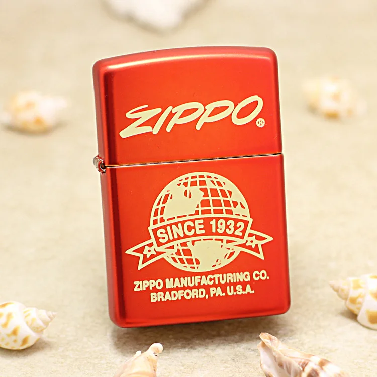 Genuine Zippo Red Ice Label oil lighter copper windproof cigarette Kerosene lighters Gift with anti-counterfeiting code