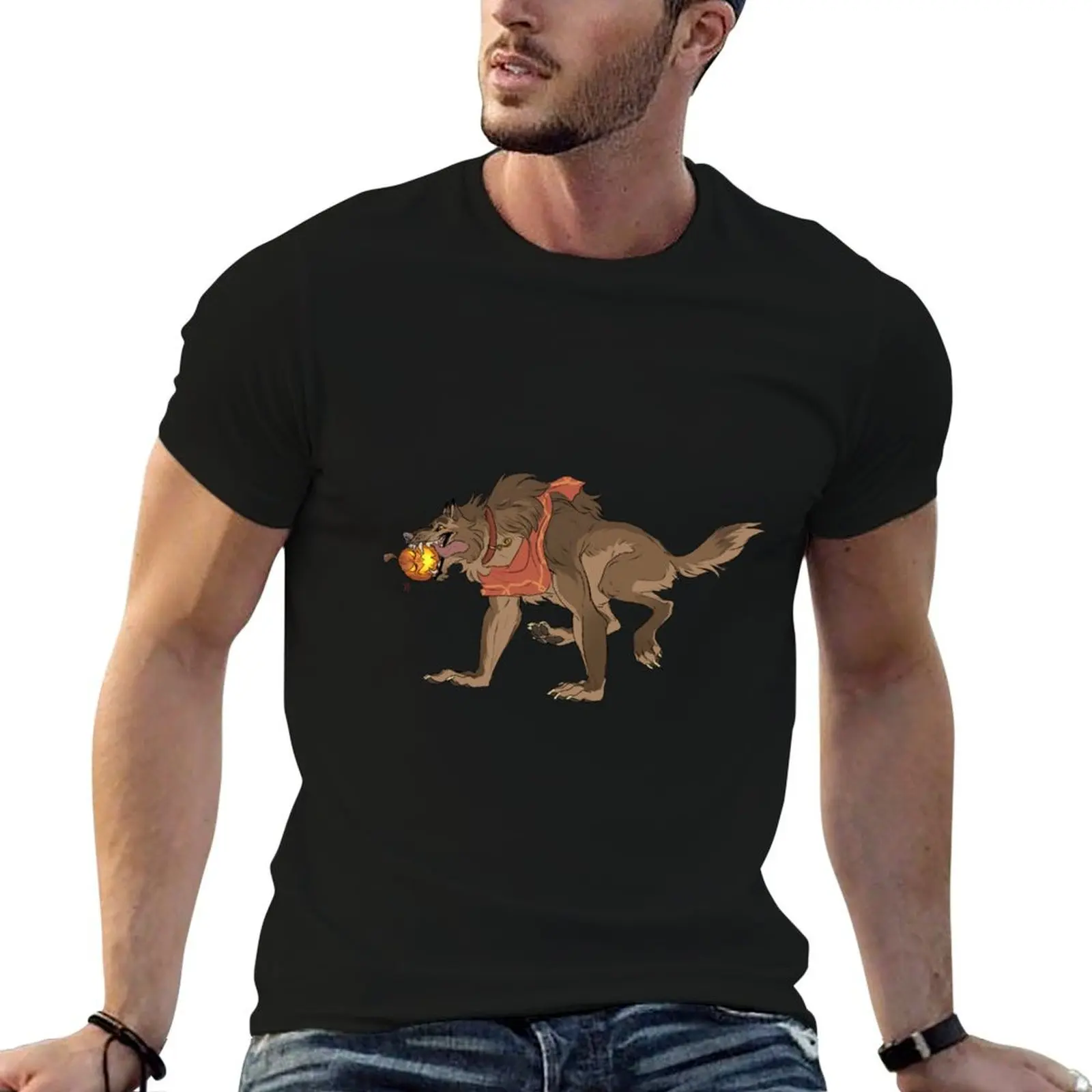 Фото Футболка Werewolf McCree, футболки с принтом для мужчин, мужские хлопковые футболки, хлопковая футболка для мужчин №1