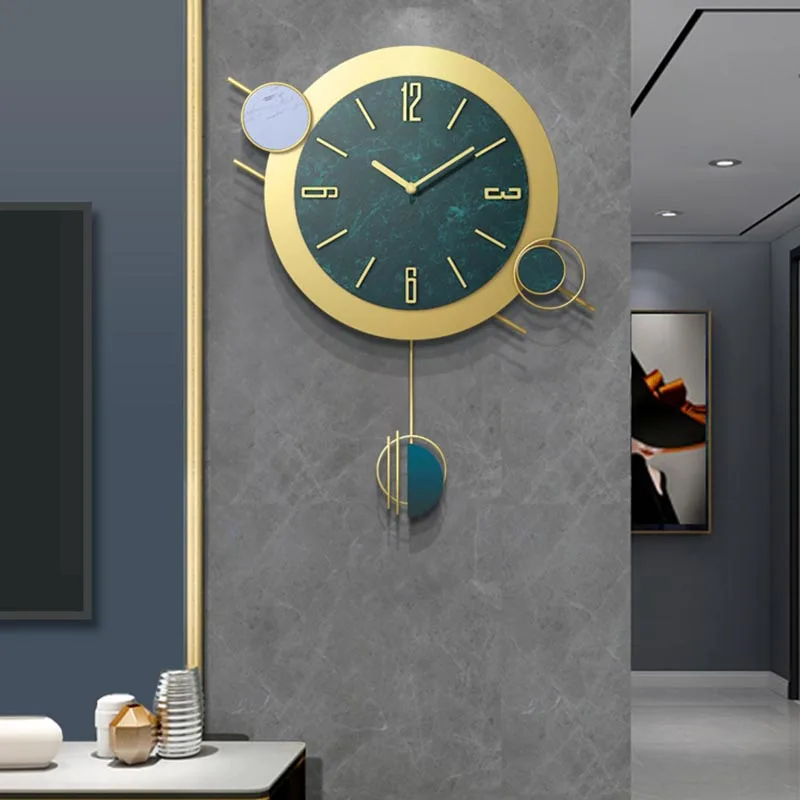 

Nordic Luxury Wall Clocks Pendulum Modern Design Quiet Aesthetic Watch Design Hanging Creative Horloge House Accessories