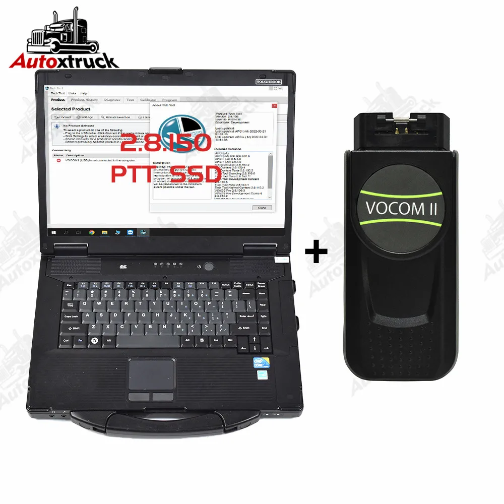 

Диагностический сканер для ноутбука VOCOM II Vocom2 mini 88894200 CF52 инструмент для сканирования интерфейса 2.8.150 Грузовик Автобус строительный экскаватор