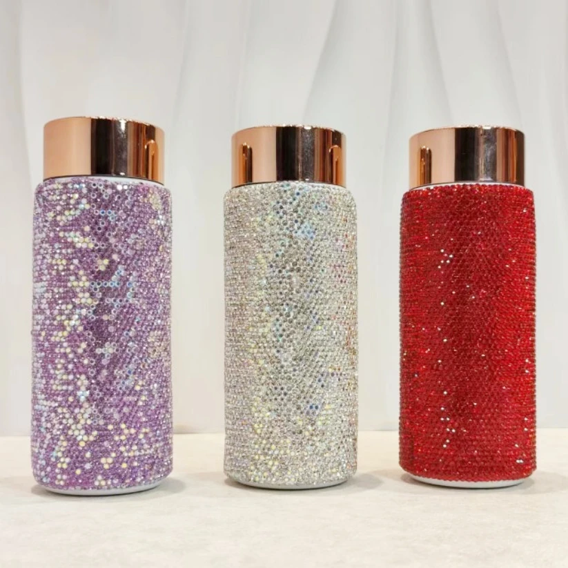 

Thermos Vacuum Flask Rhinestone Cup Hot Bottle Portable Travel 316 Stainless Steel Compact Car Water Mug Kettle Women Gift 280ml
