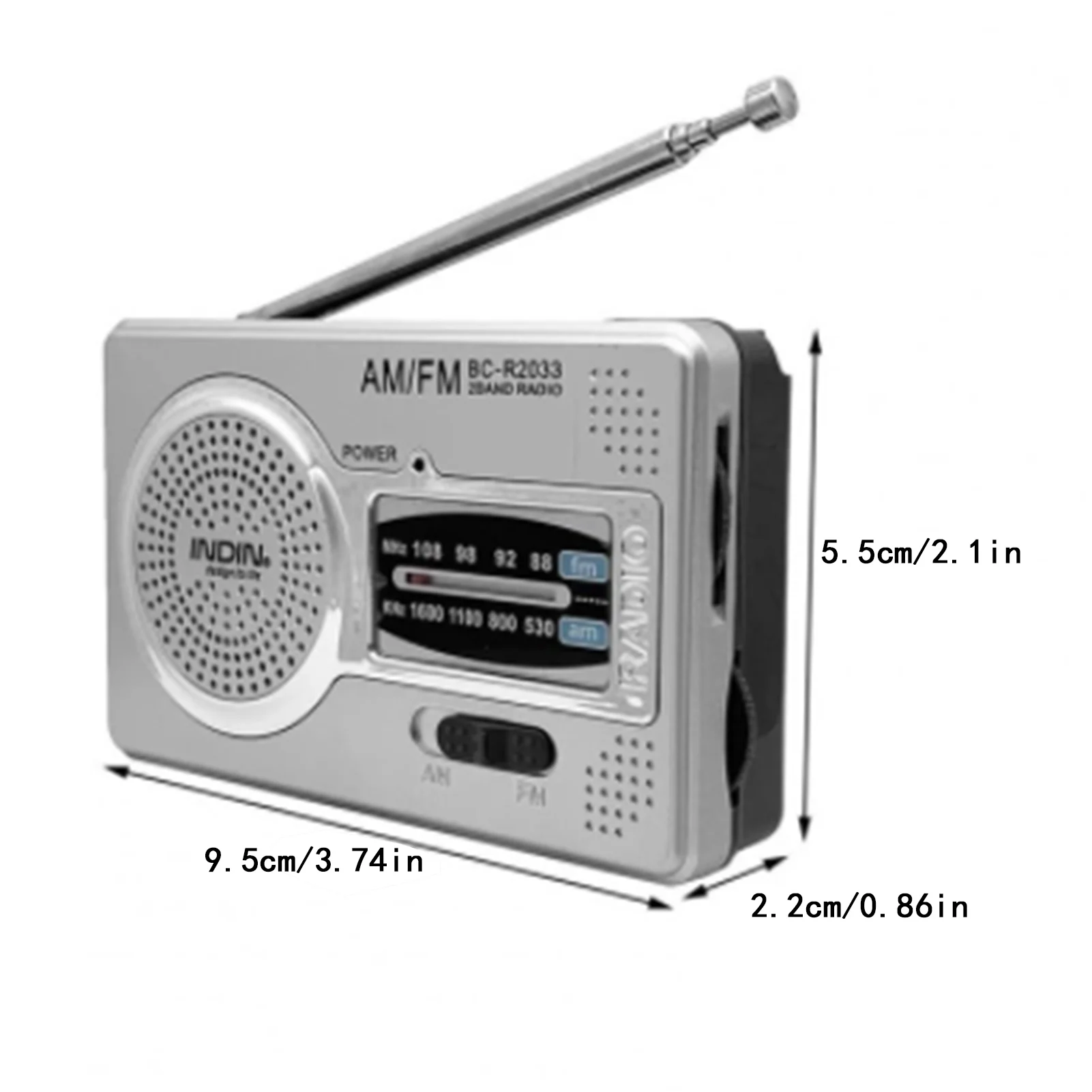 Портативное AM FM-радио на батарейках AA карманное радио громкий динамик